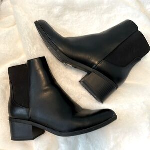 Call It Spring Black Leather Chelsea Boots US Size 8